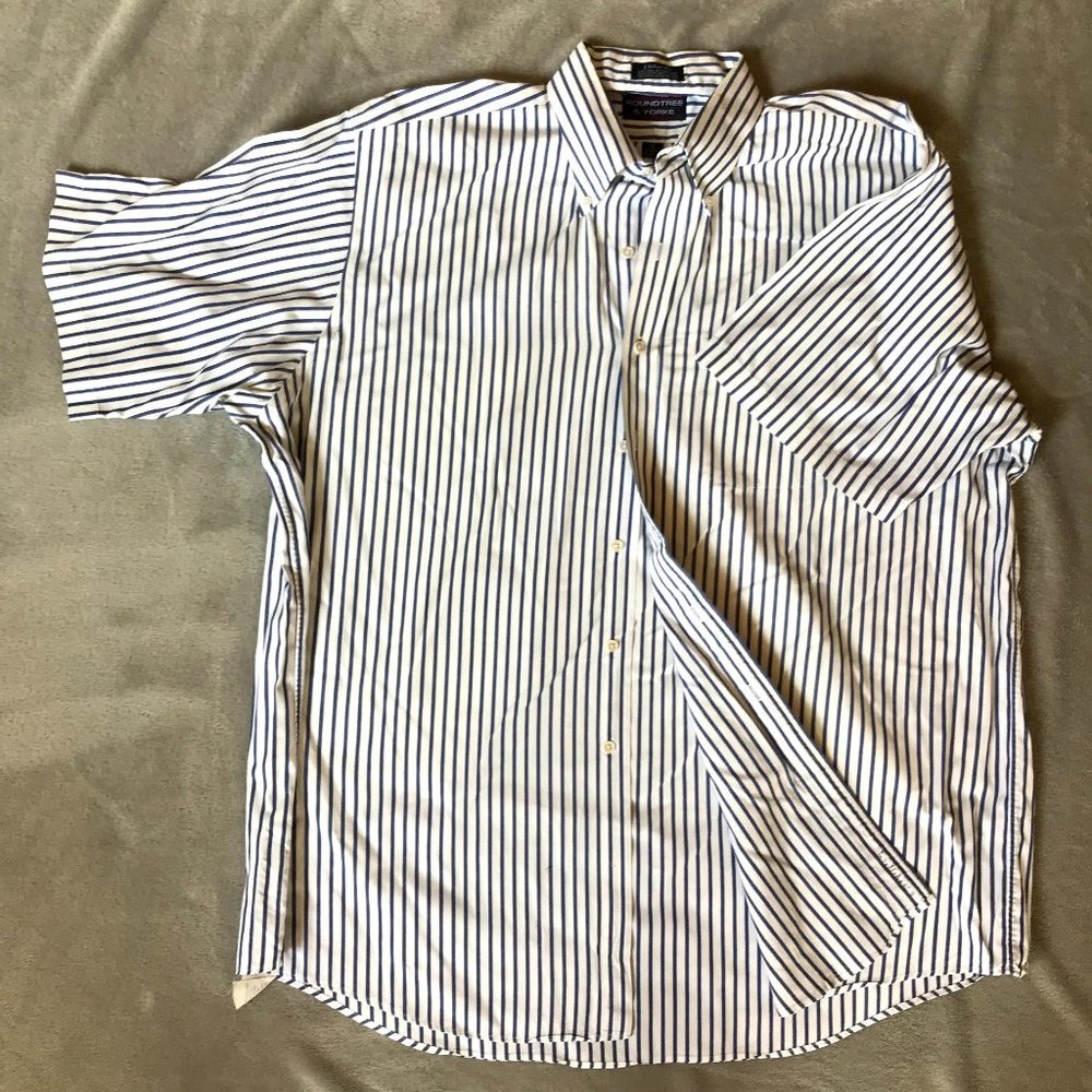 Roundtree & York short sleeve striped button down